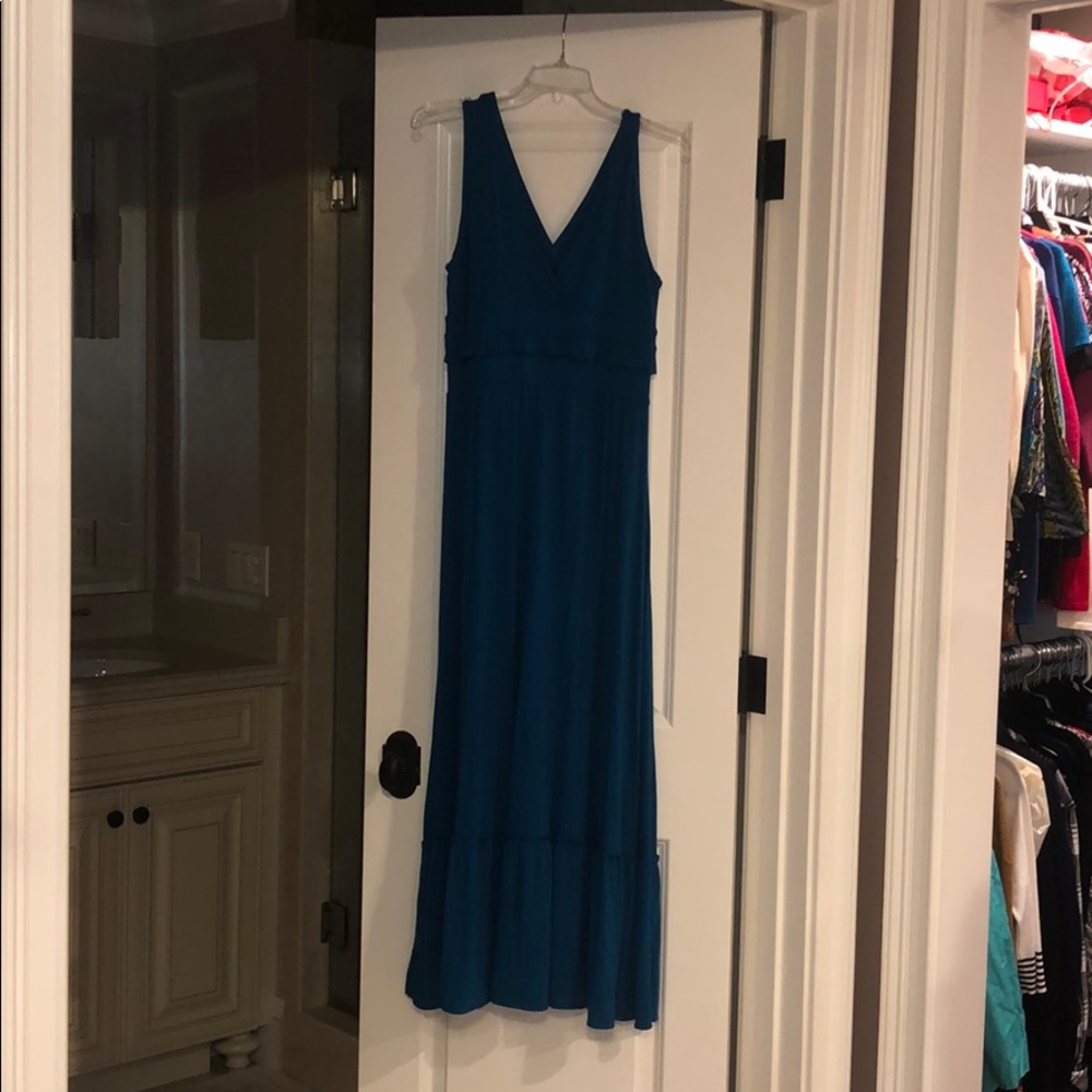 Anthropologie | turquoise maxi dress